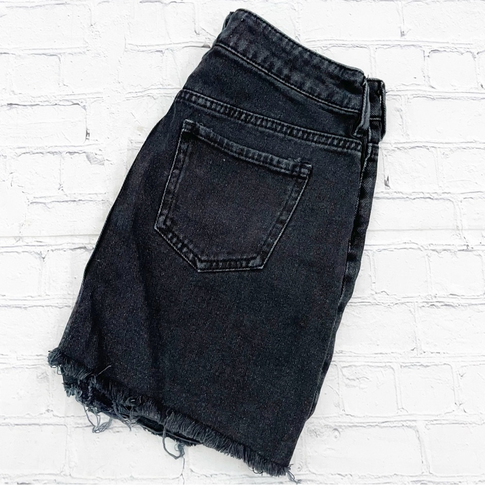 PacSun Charcoal/Black Distressed Denim Mini Skirt